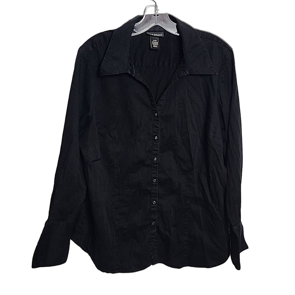Lane Bryant Black Button Down Top, 18/20